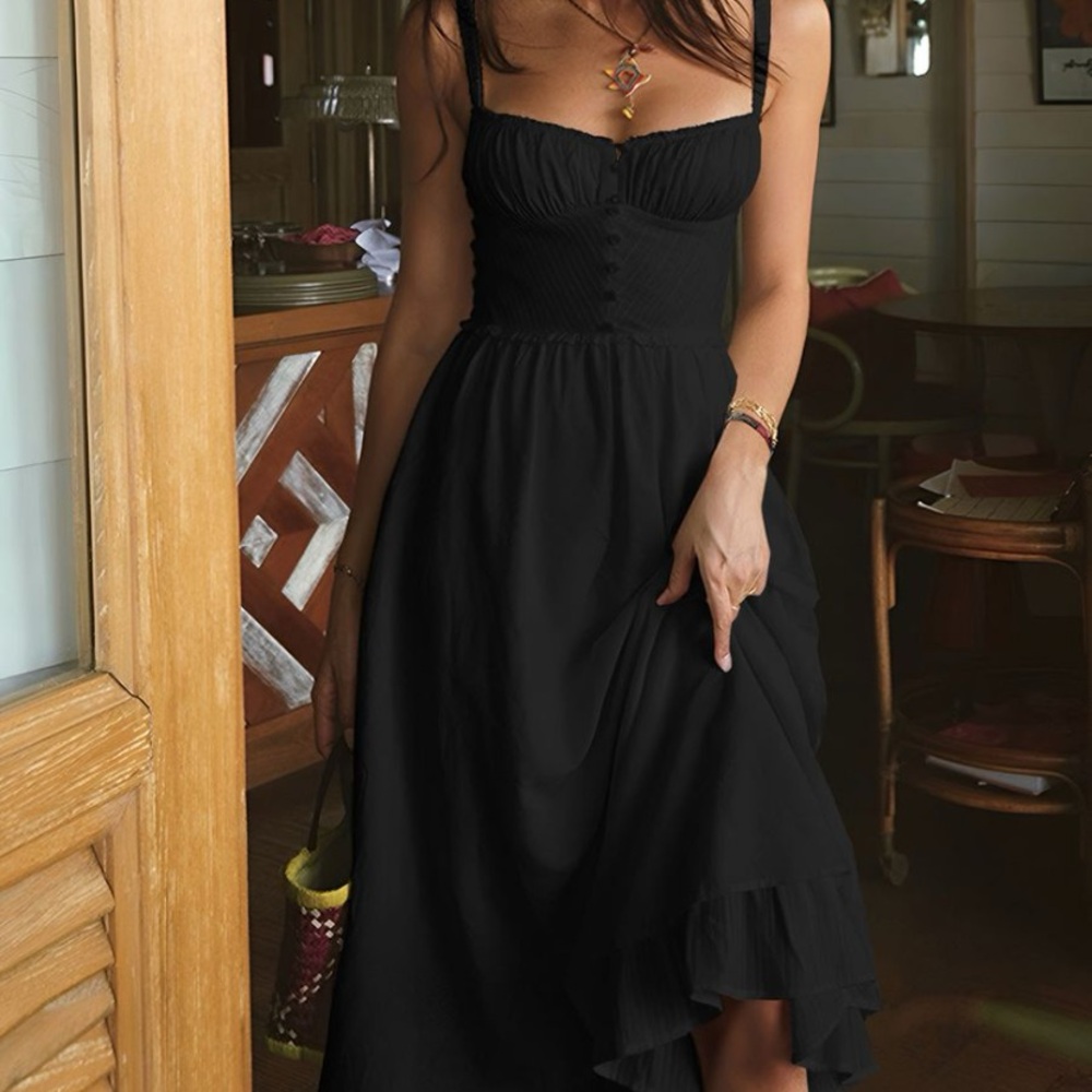 Commense Black Midi Dress